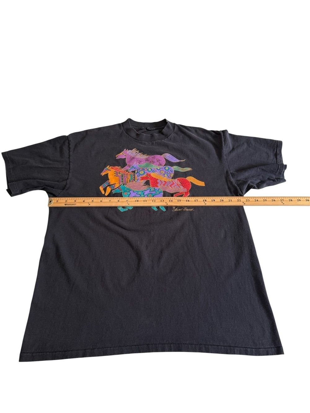 Rare VTG 90s Laurel Burch Elk Canyon Mares Unisex T-Shirt Single Stitch Sz XL - Picture 7 of 9